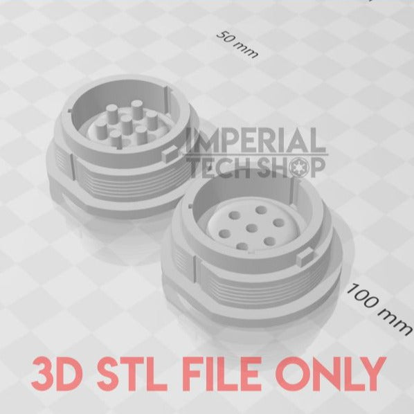 Coupler Ports Sci-Fi Panel Greeble (3D File)