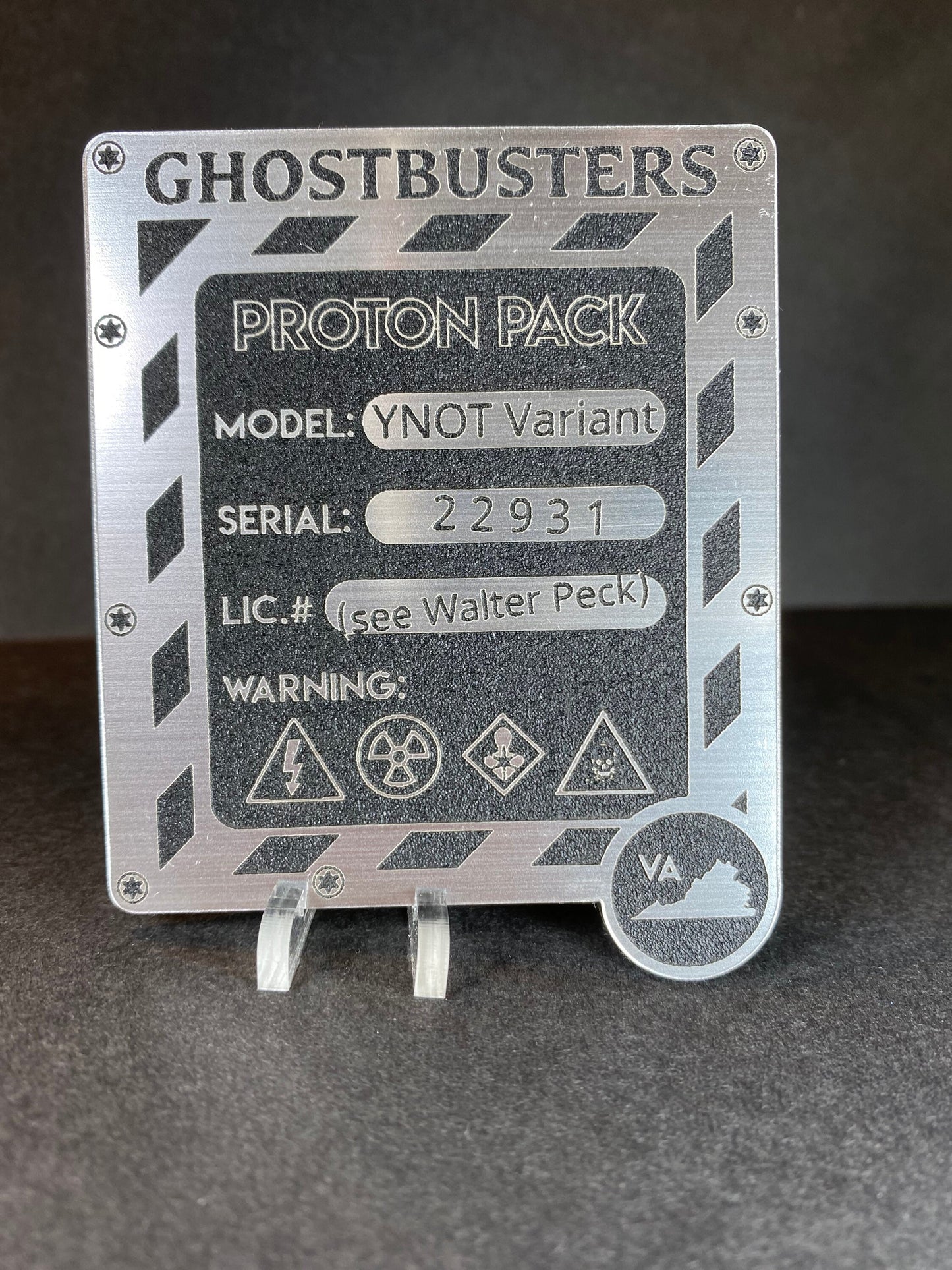 Asset Serial Tag Custom - Spirit 80% Deluxe Proton Pack