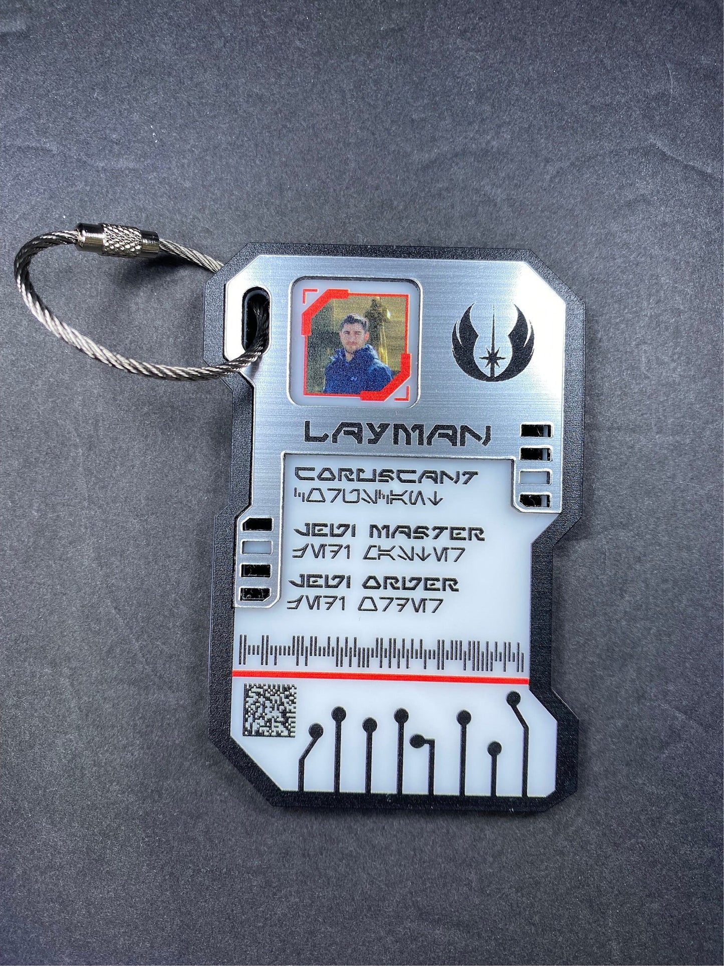 Premium Star Wars Galaxy's Edge NFC ID Card - Batuu Cosplay Original - Star Wars Cosplay - NFC Enabled (White/Black)