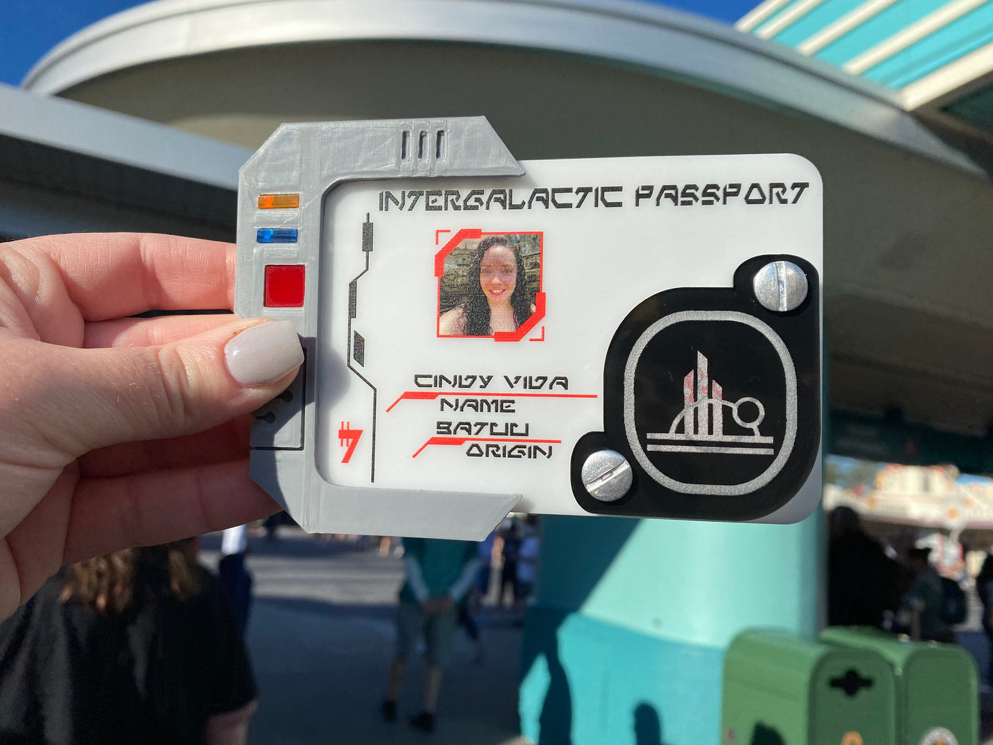 White Premium Intergalactic Passport Datapad with Holder - Star wars Galaxy's Edge Batuu (Magic Band+ compatible)