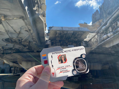 White Premium Intergalactic Passport Datapad with Holder - Star wars Galaxy's Edge Batuu (Magic Band+ compatible)