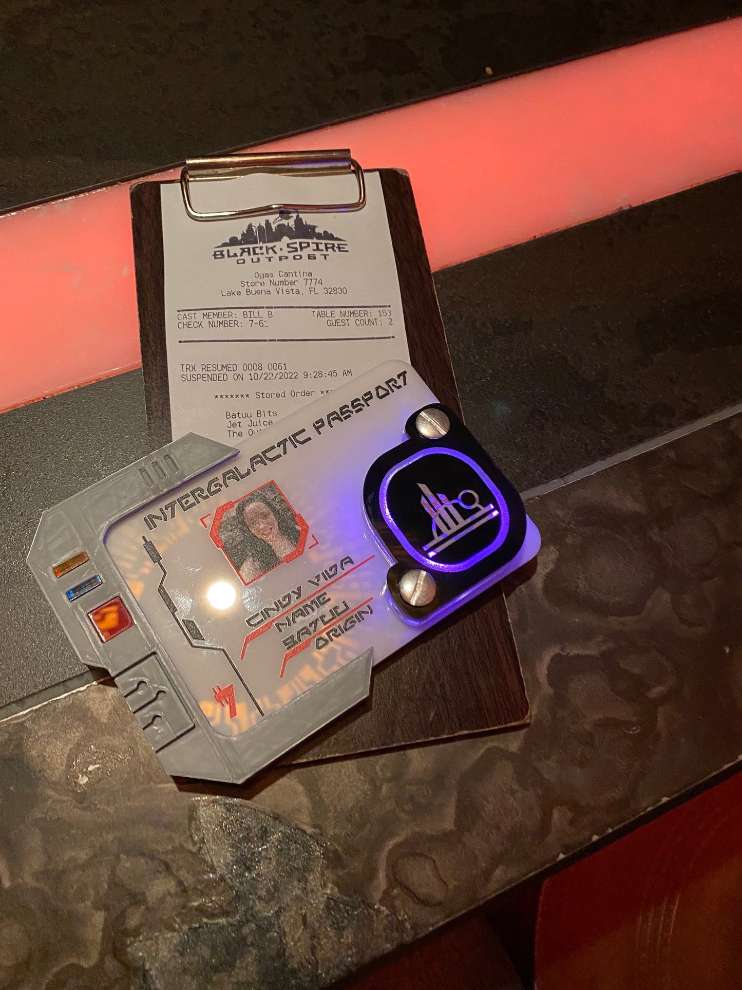 White Premium Intergalactic Passport Datapad with Holder - Star wars Galaxy's Edge Batuu (Magic Band+ compatible)